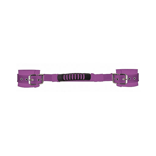 Ouch! Adjustable Leather Handcuffs - Purple | cutebutkinky.com