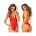 Spank Me Strap-back Lace Teddy Red M/l | cutebutkinky.com