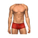 Male Power Stretch Lace Mini Short Red Medium | cutebutkinky.com