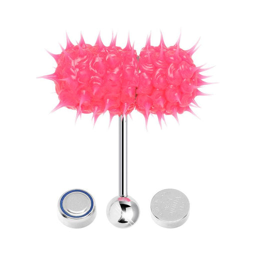 Lix Vibrating Tounge Ring Pierced Gitd Pink (stainless Steel) | cutebutkinky.com