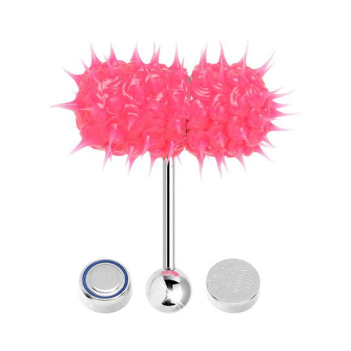 Lix Vibrating Tounge Ring Pierced Gitd Pink (stainless Steel) | cutebutkinky.com