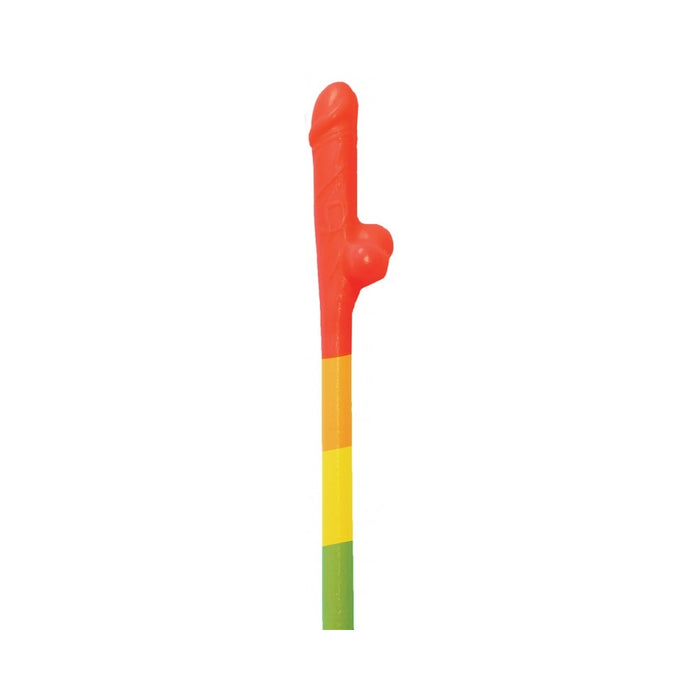 Rainbow Pecker Straws 10pk | cutebutkinky.com