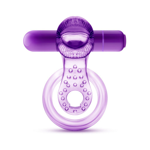 Play With Me - Lick It - Vibrating Double Strap Cockring - Purple | cutebutkinky.com