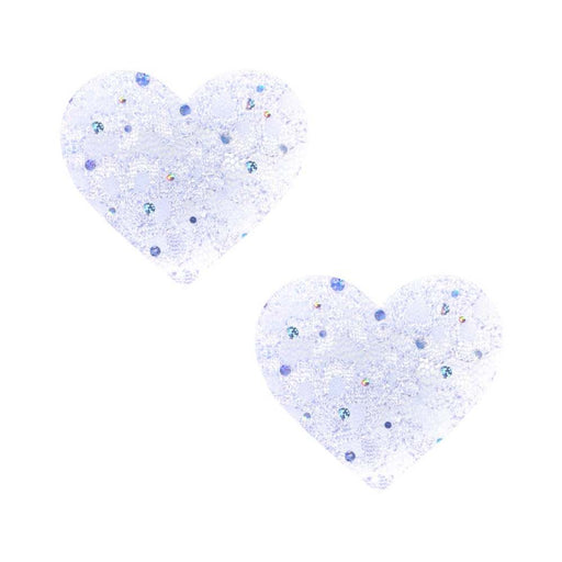 Neva Nude Pasty Heart Sequin Lace White | cutebutkinky.com