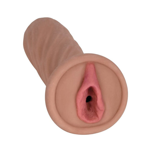 Mistress Bioskin Vibrating Stroker With Pubic Bone 1 Speed Bullet Brianna Latte | cutebutkinky.com