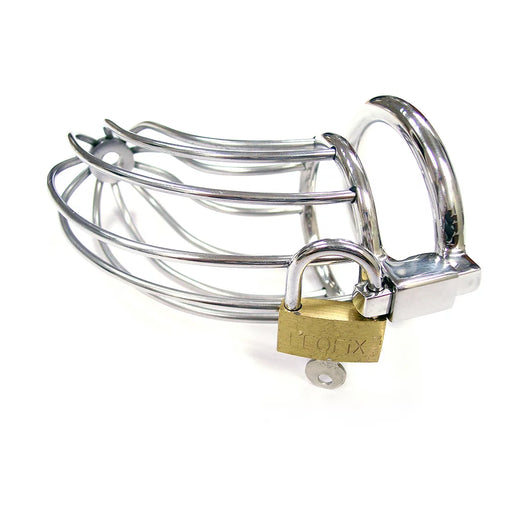 Rouge Stainless Steel Cock Cage With Padlock | cutebutkinky.com