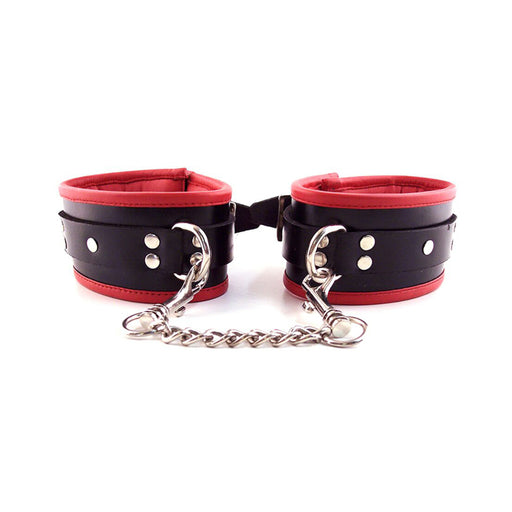 Rouge Padded Ankle Cuff Black/red | cutebutkinky.com