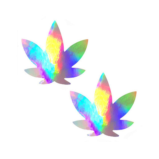 Neva Nude Pasty Weed Leaf Holographic | cutebutkinky.com