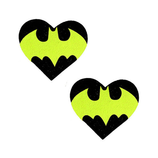 Neva Nude Pasty Heart Neon Batman Signal Glitter Black | cutebutkinky.com