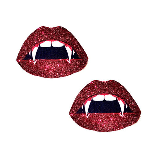 Neva Nude Pasties Vampire Lips Glitter Red | cutebutkinky.com