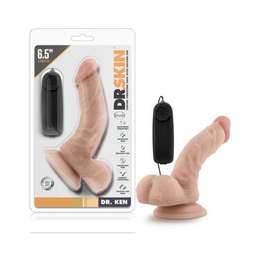 Dr. Skin - Dr. Ken - 6.5in Vibrating Cock With Suction Cup - Vanilla | cutebutkinky.com