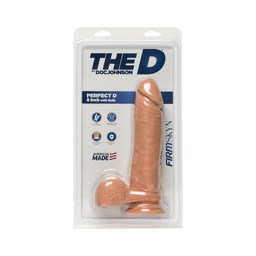 The D The Perfect D 8 inches Dildo with Balls Beige | cutebutkinky.com