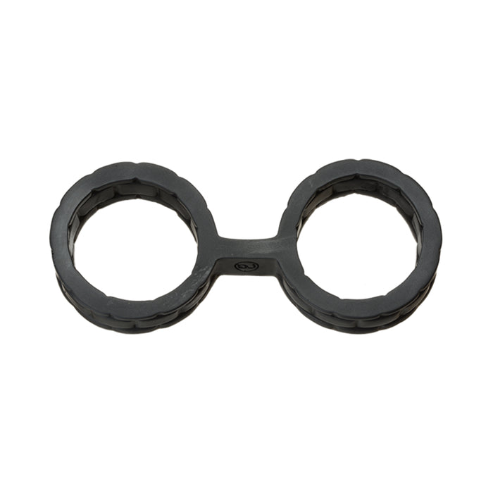 Japanese Bondage Silicone Cuffs Large Black | cutebutkinky.com
