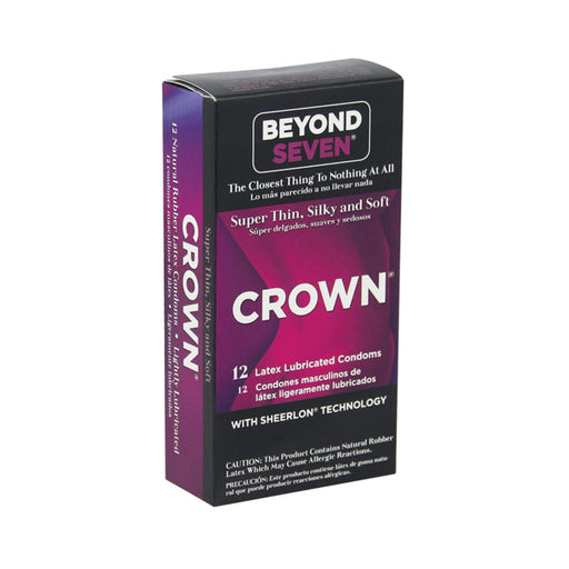 Crown Super Thin Latex Condoms Lubricated 12 Pack | cutebutkinky.com
