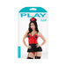 Play After Dark Nurse Costume Set; Medic Hat, Apron Dress & Panty Red/black L/xl | cutebutkinky.com