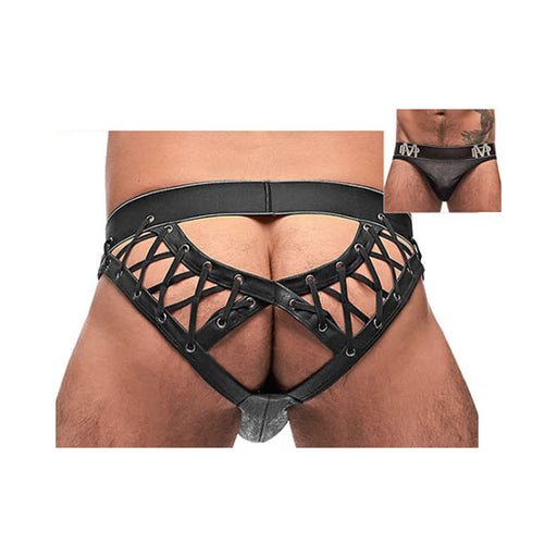 Male Power Black Ice Lace Up Moonshine Black L/xl | cutebutkinky.com