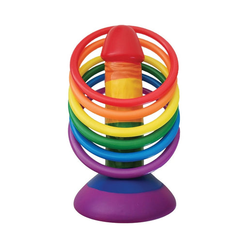 Rainbow Pecker Party Ring Toss Game 6 Rings | cutebutkinky.com