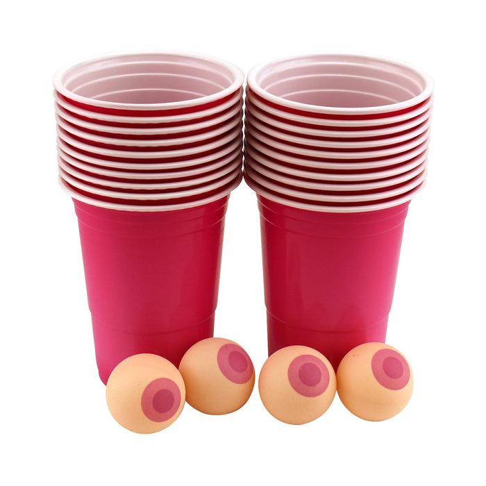 Boobie Beer Pong Boxed Set With Cups & Boobie Balls | cutebutkinky.com