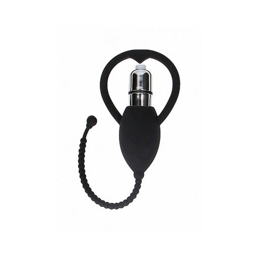 Ouch! Urethral Sounding Vibrating Bullet Plug Black | cutebutkinky.com
