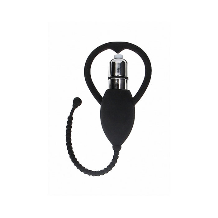Ouch! Urethral Sounding Vibrating Bullet Plug Black | cutebutkinky.com