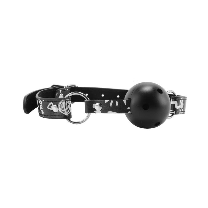 Breathable Ball Gag Love Street Art Fashion Black | cutebutkinky.com