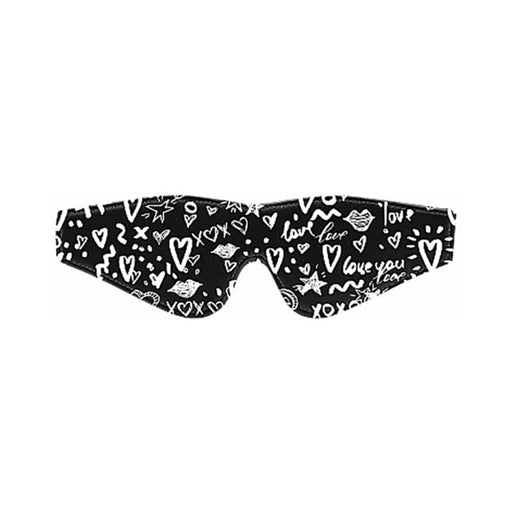 Ouch! Printed Eye Mask - Love Street Art Fasion - Black | cutebutkinky.com