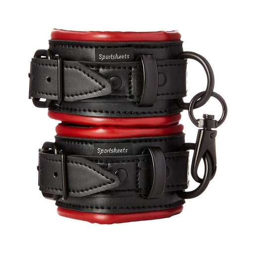Sportsheets Saffron Handcuffs Black Red | cutebutkinky.com