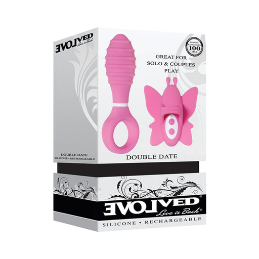 Evolved Double Date Couples Toy Vibrating Butt Plug Vibrating Butterfly Clit Stimulator10 Functions | cutebutkinky.com