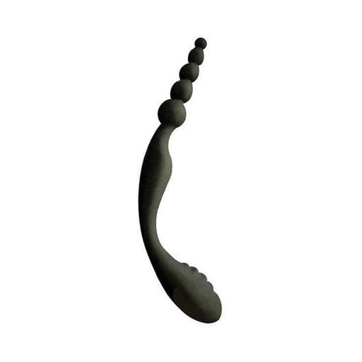 S Double Header Double Ended Silicone Anal Beads Black | cutebutkinky.com