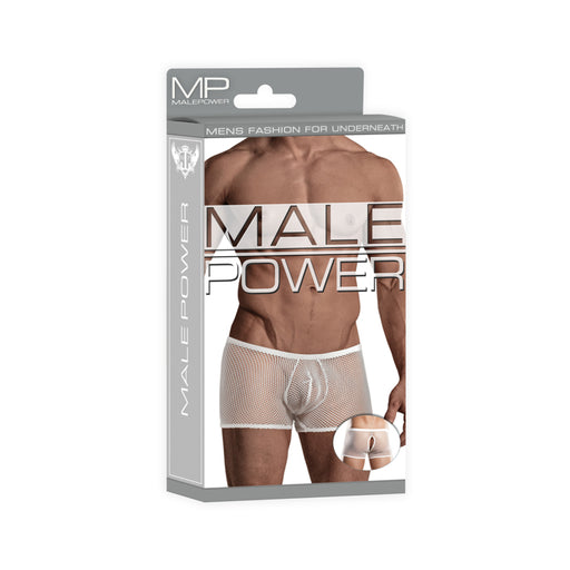 Male Power Stretch Net Peek-a-buns White L/xl | cutebutkinky.com