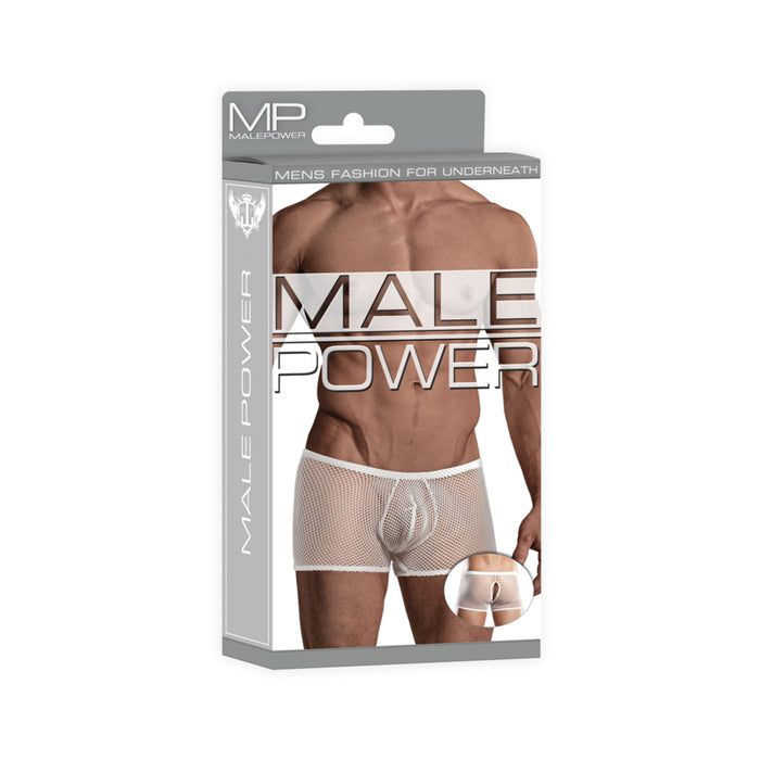 Male Power Stretch Net Peek-a-buns White L/xl | cutebutkinky.com