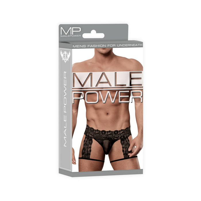 Male Power Scandal Lace Gstr Gart Shrt Blk S/m | cutebutkinky.com