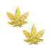 Neva Nude Pasty Weed Leaf Glitter Sparkle Gold | cutebutkinky.com