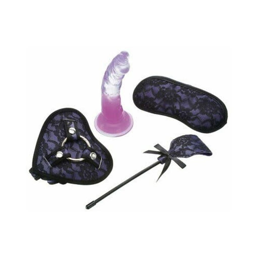 Heart-on Deluxe Harness Kit With Curved Dong Purple | cutebutkinky.com