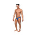Male Power Seamless Sleek Thong Blue Sheer Pouch Sm | cutebutkinky.com