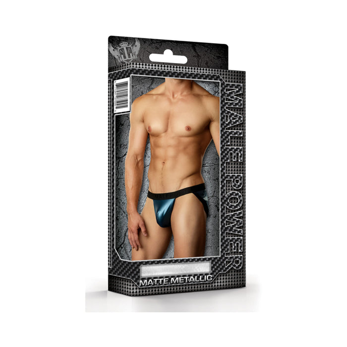 Male Power Matte Metallic Panel Jock Blue Sm | cutebutkinky.com