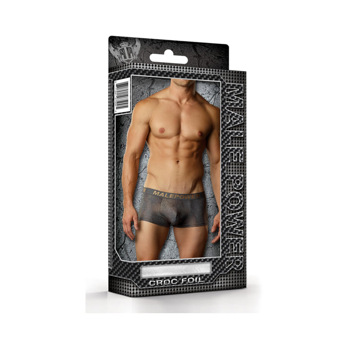 Male Power Croc Foil Mini Pouch Short Grey Xlg | cutebutkinky.com