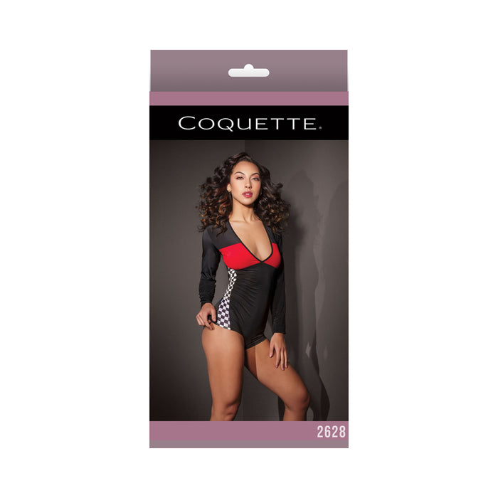 Racer Romper Black & Red Os | cutebutkinky.com