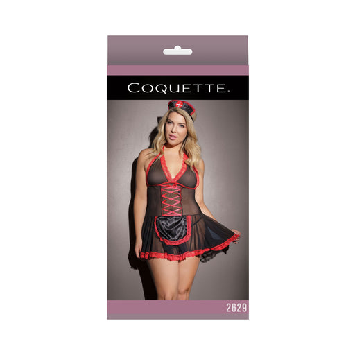 Nurse Babydoll Black & Red Xl | cutebutkinky.com