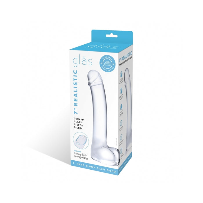 7" Realistic Curved Glass G-spot Dildo | cutebutkinky.com