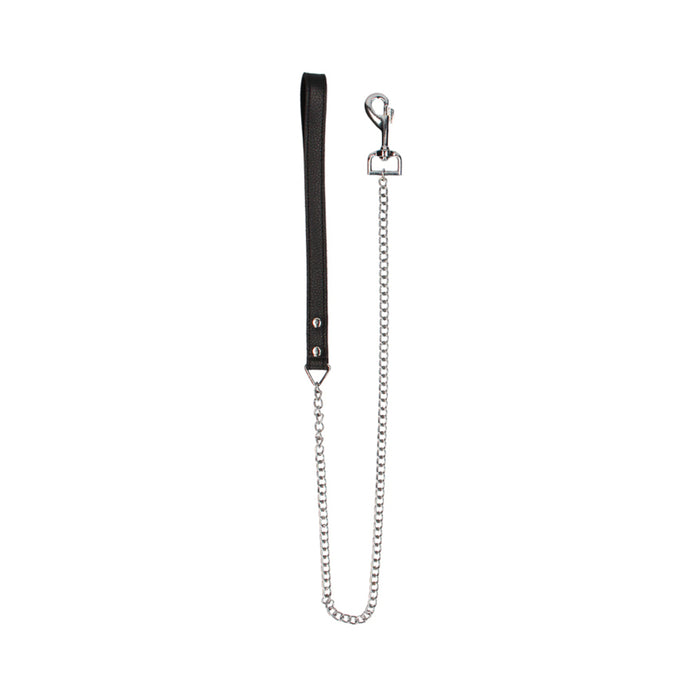 Ouch! Pain - Grain Leather Chain Leash With Classic Handle | cutebutkinky.com