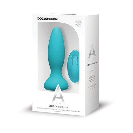 A-play Vibe Adventurous Rechargeable Silicone Anal Plug With Remote Teal | cutebutkinky.com