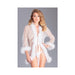 Sheer Short Length Robe With Marabou Feather Trim | cutebutkinky.com