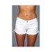 Denim Shorts With Lace Up Side White Medium | cutebutkinky.com