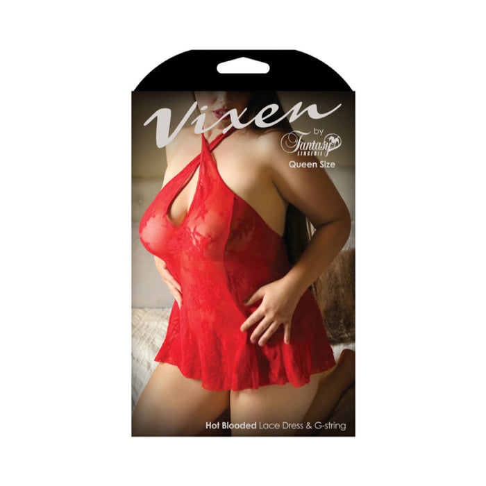 Vixen Hot Blooded Lace Dress & G-string O/S/Queen