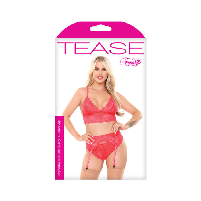 Erin Bralette,garterbelt/panty Pink L/xl | cutebutkinky.com
