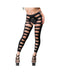 Black Variegated Holes Crotchless Legging  Os | cutebutkinky.com