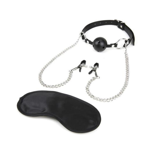 Lux Fetish Breathable Gag With Nipple Clamp | cutebutkinky.com