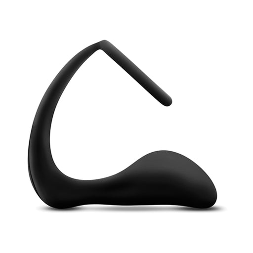 Anal Adventures Platinum Cock Ring Plug Black | cutebutkinky.com