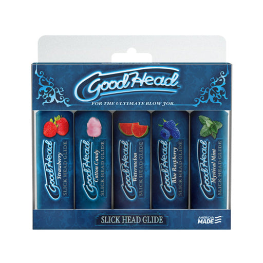 Goodhead - Slick Head  Glide - 5 Pack - 1 Fl. Oz Strawberry, Cotton Candy, Watermelon, Blue Raspberr | cutebutkinky.com